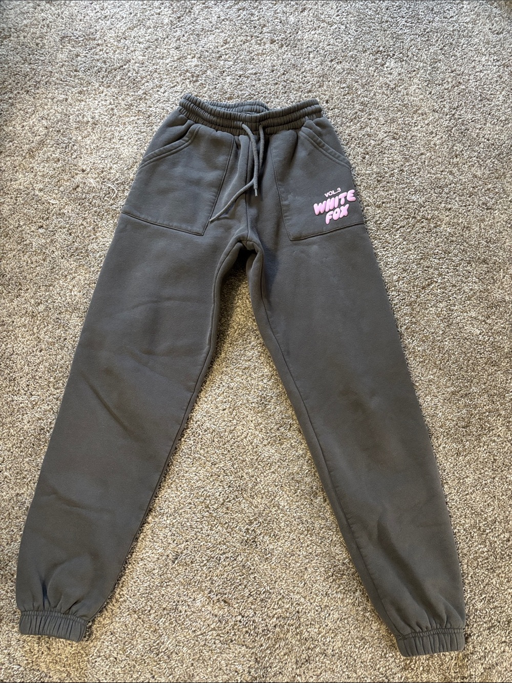 White Fox Charcoal Gray Jogger Sweatpants